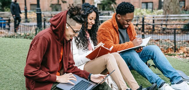 students laughing