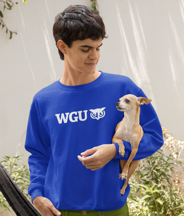 Person in Blue WGU Sweatshirt