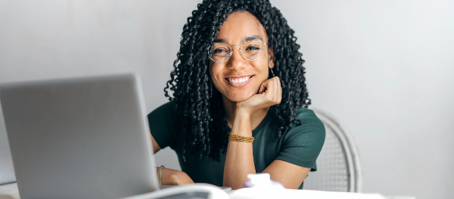 Girl using a computer