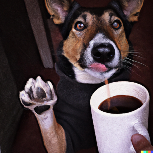 Dog Asking for Coffee