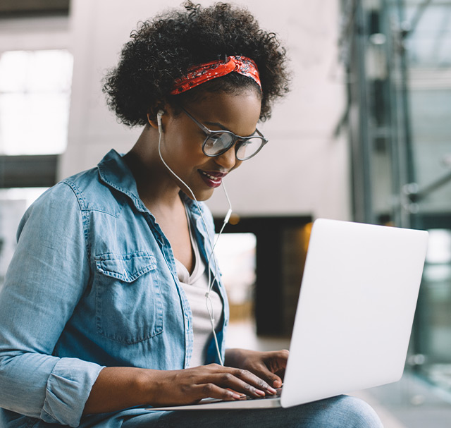 Woman on Computer