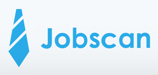 Logo for Jobscan, featuring a stylized blue necktie.