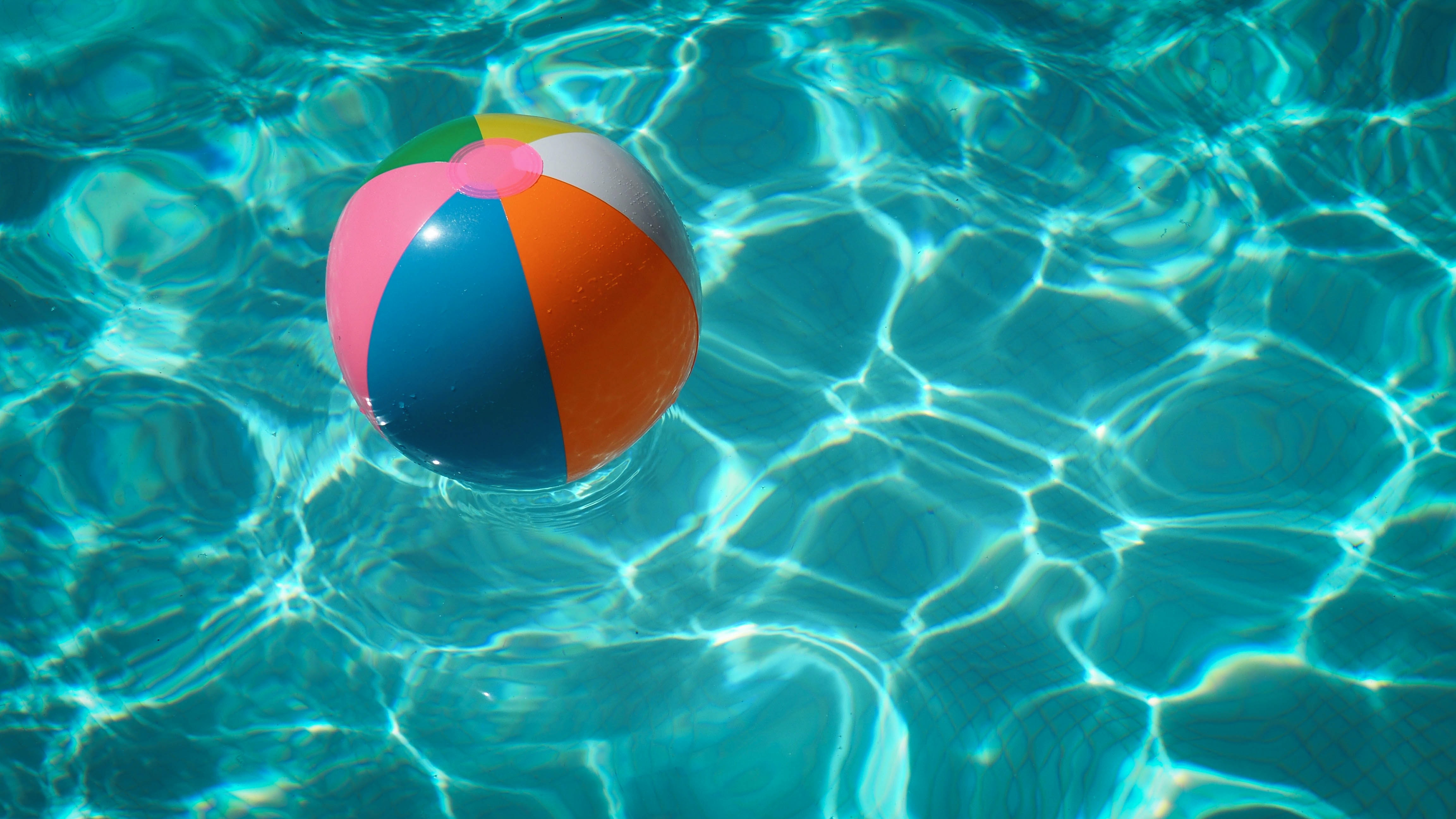 Beach ball in pool