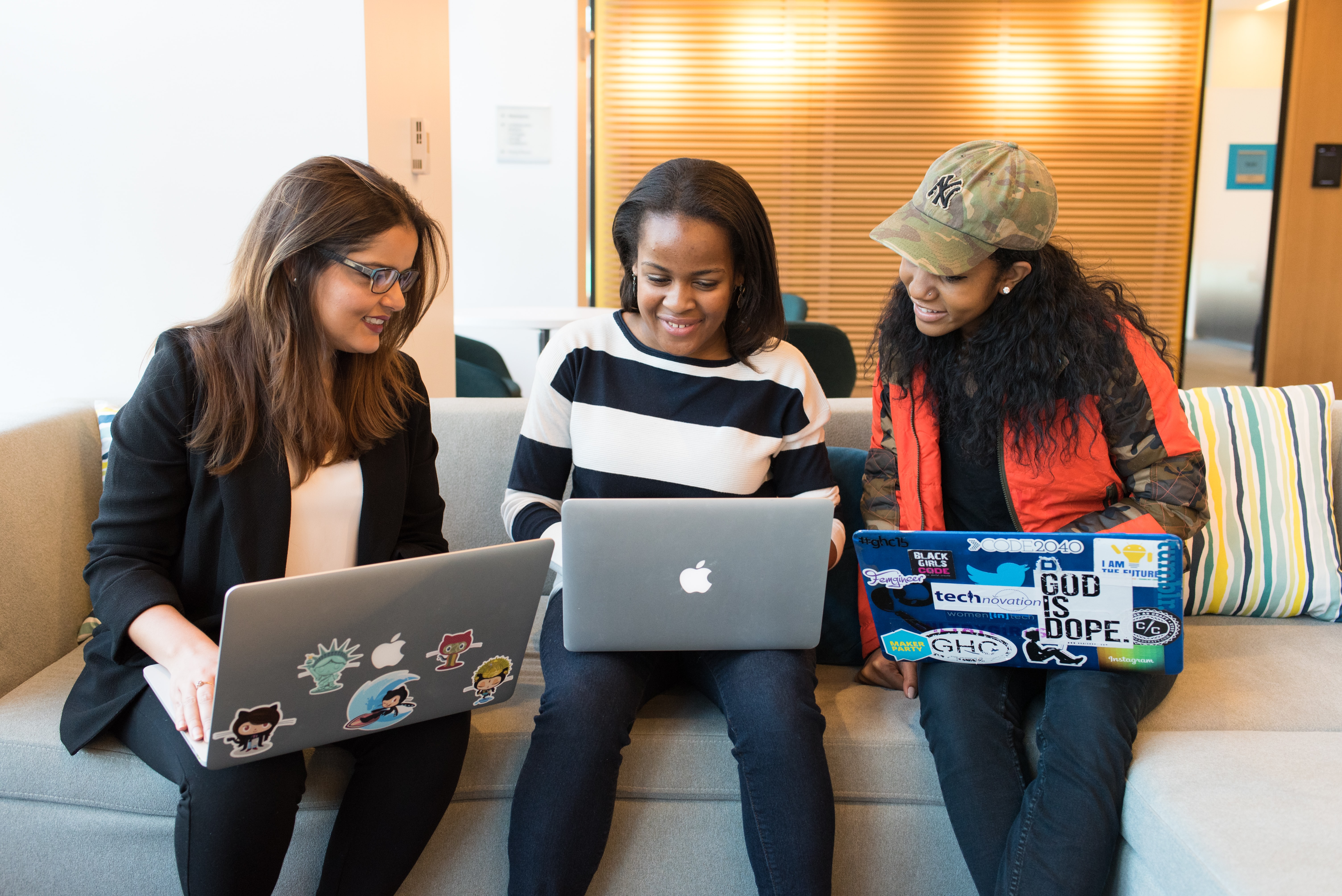 Girls working on their computers