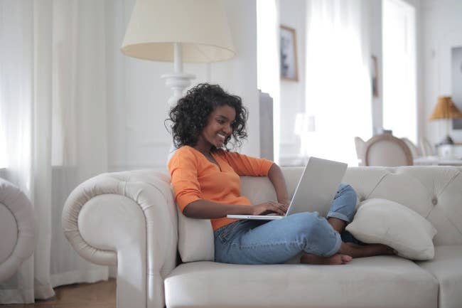 Woman on a computer